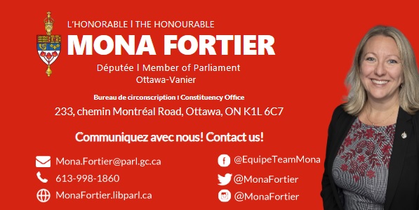L'Honorable | The Honourable | Mona Fortier | Députée | Member of Parliament | Ottawa-Vanier
