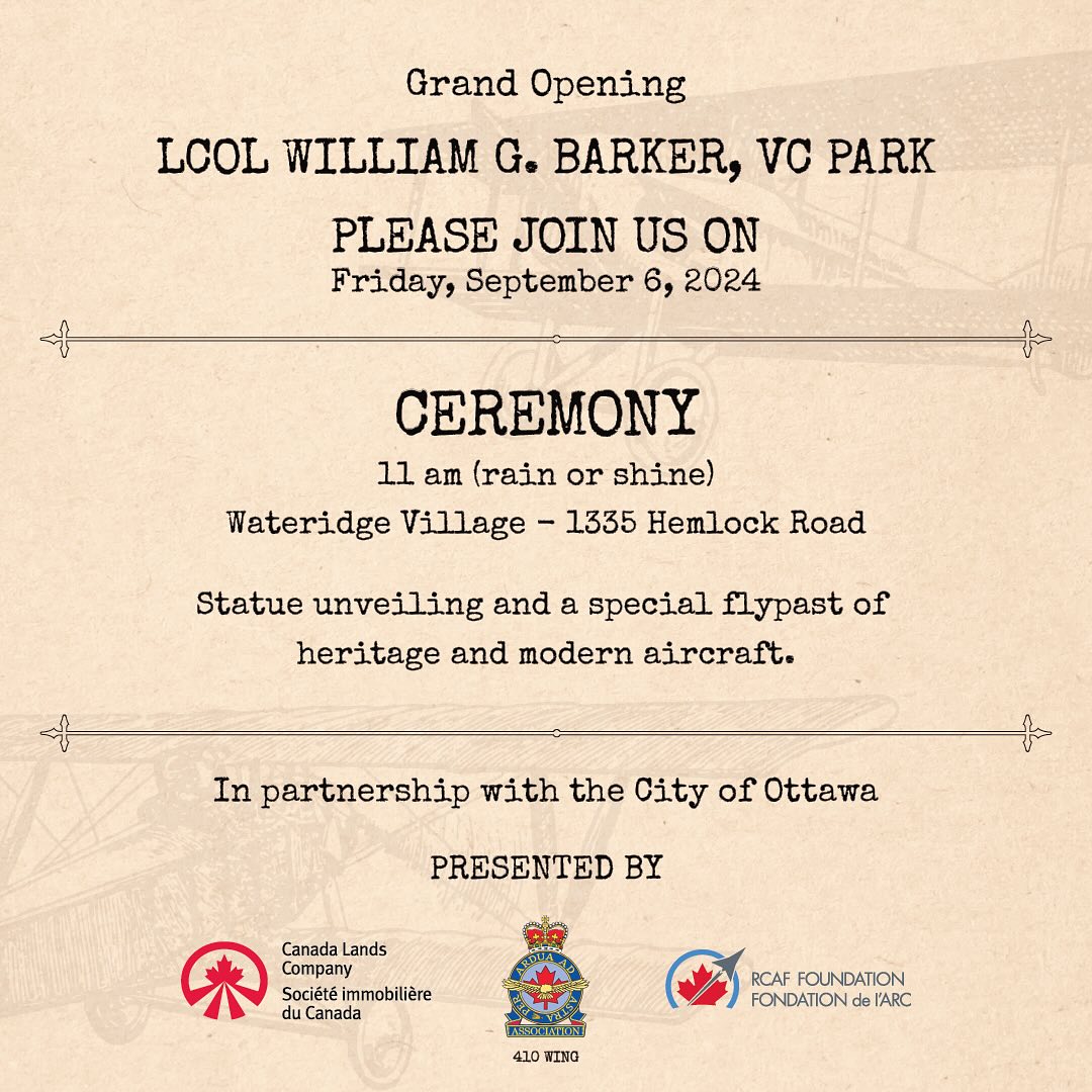 LCol William G. Barker, VC Park Opening (2024)
